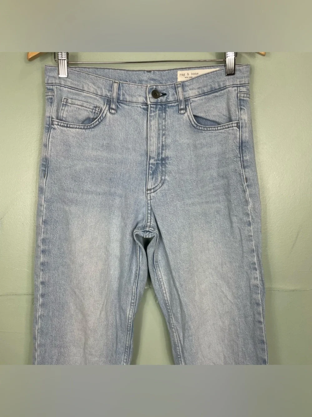 Rag & Bone Hattie Mid Rise Full Length Light Wash Women Size 28 Straight